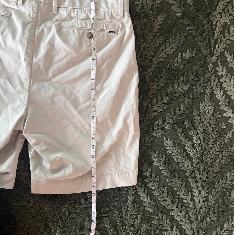 Polo Ralph Lauren Mens Chino Shorts Beige Khaki Flat Front Cotton Size 35 - Picture 4 of 4